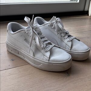 Puma Classic White Lace-Up Sneakers